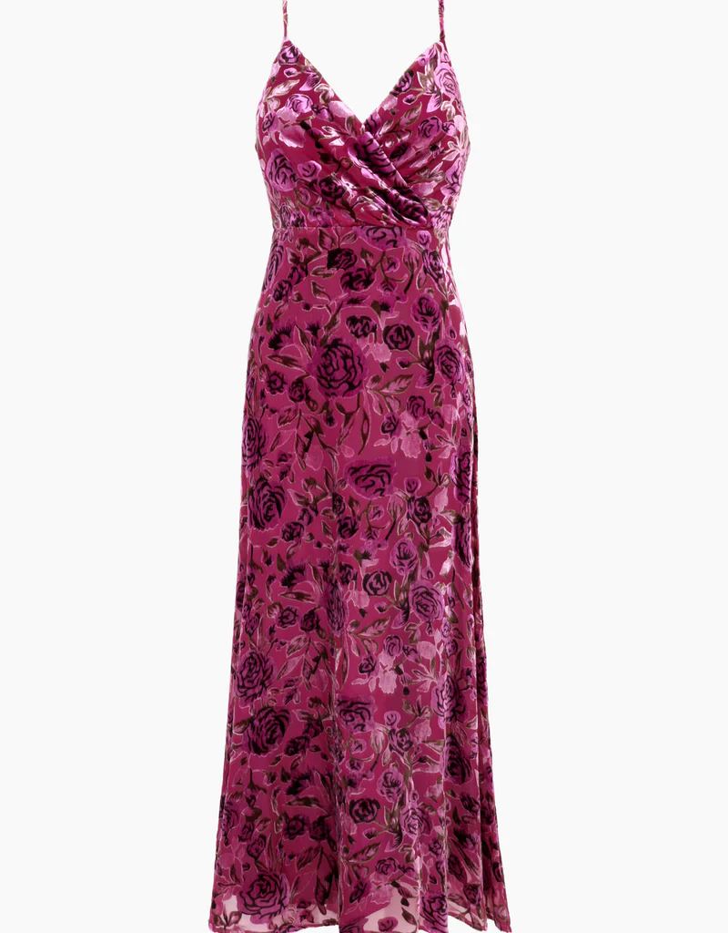 Adelyn Rae Prima Velvet Burnout Slip Dress (FINAL SALE)