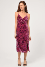 Adelyn Rae Prima Velvet Burnout Slip Dress (FINAL SALE)