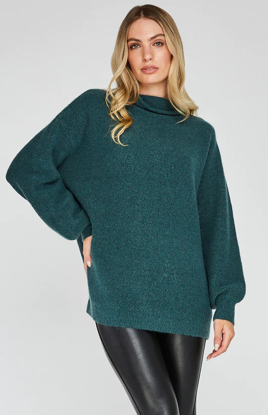 Olive Mock Neck Cozy Sweatshirt - Grace and Garment Boutique