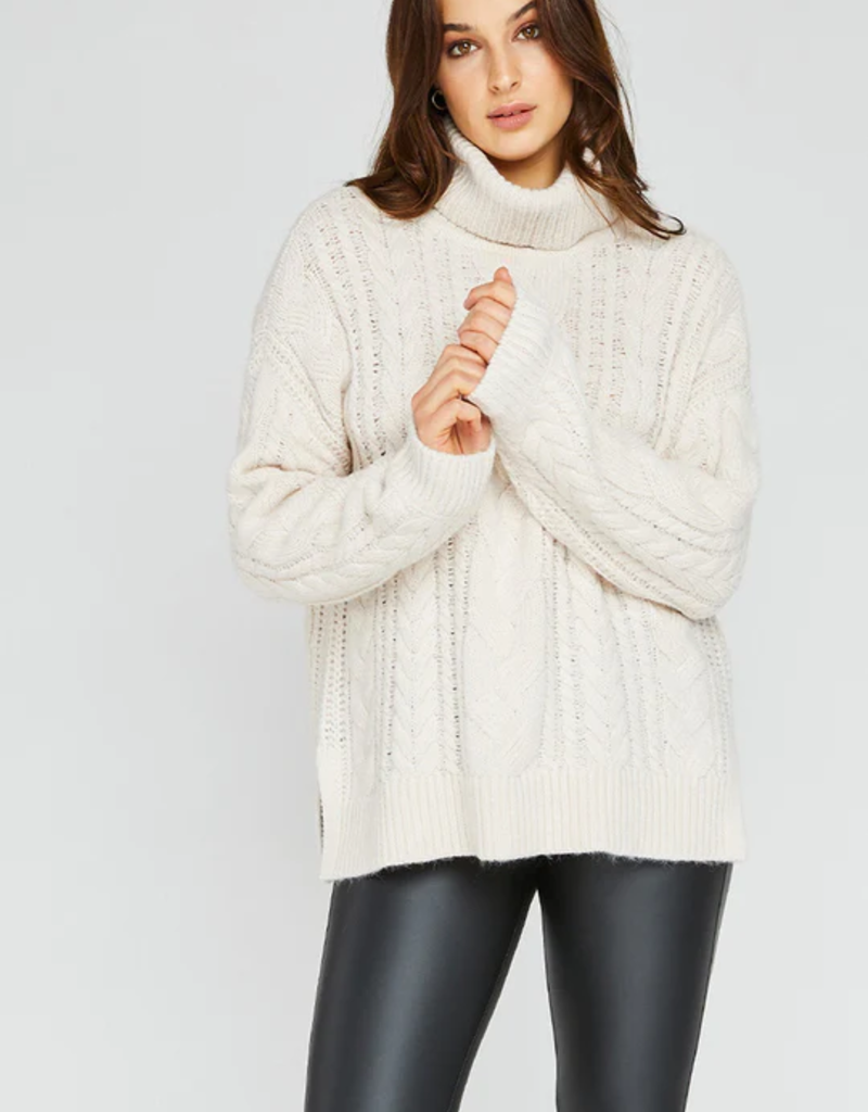 Cream knit clearance turtleneck