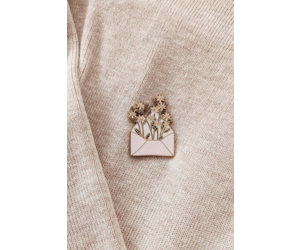 ｍａｉ❁﻿ Letter Full Of Flowers Enamel Pin - Adorn Boutique