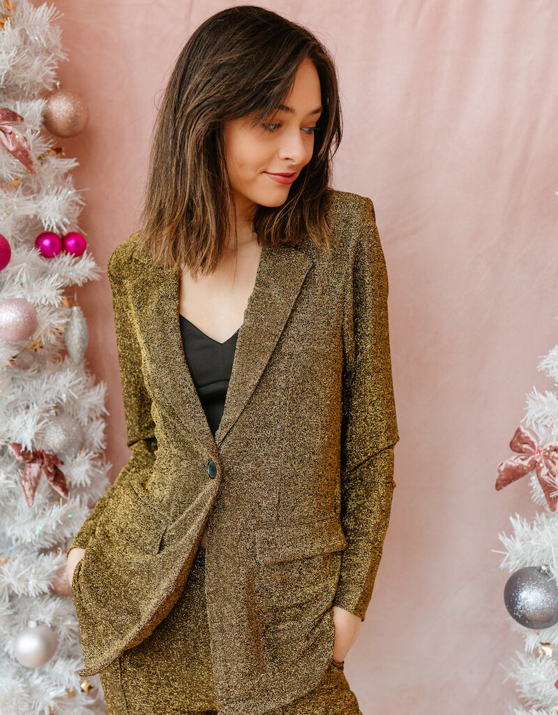 B.Young Tacha Metallic Blazer (FINAL SALE)