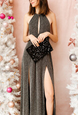 Molly Bracken Ember Glitter Halter-Neck Dress (FINAL SALE)