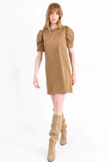 Molly Bracken Dion Puff Sleeve Corduroy Mini Dress (FINAL SALE)