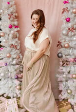 Molly Bracken Jewel Metallic Plisse Skirt (FINAL SALE)