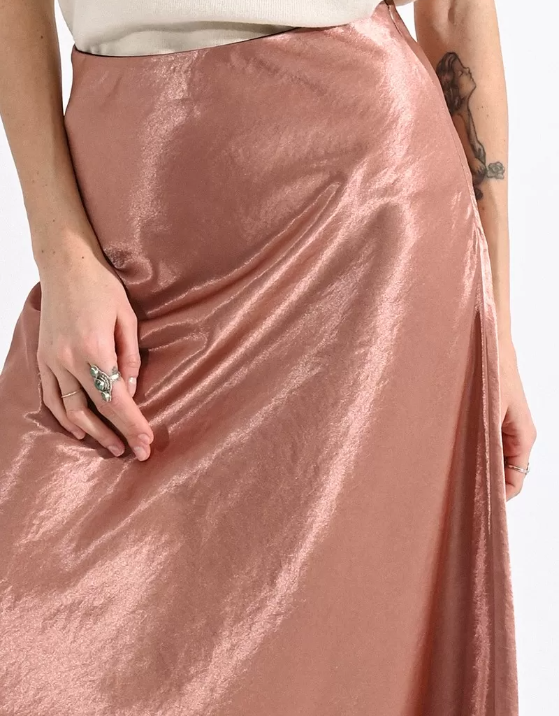 Molly Bracken Tula A-Line Satin Midi Skirt (FINAL SALE)