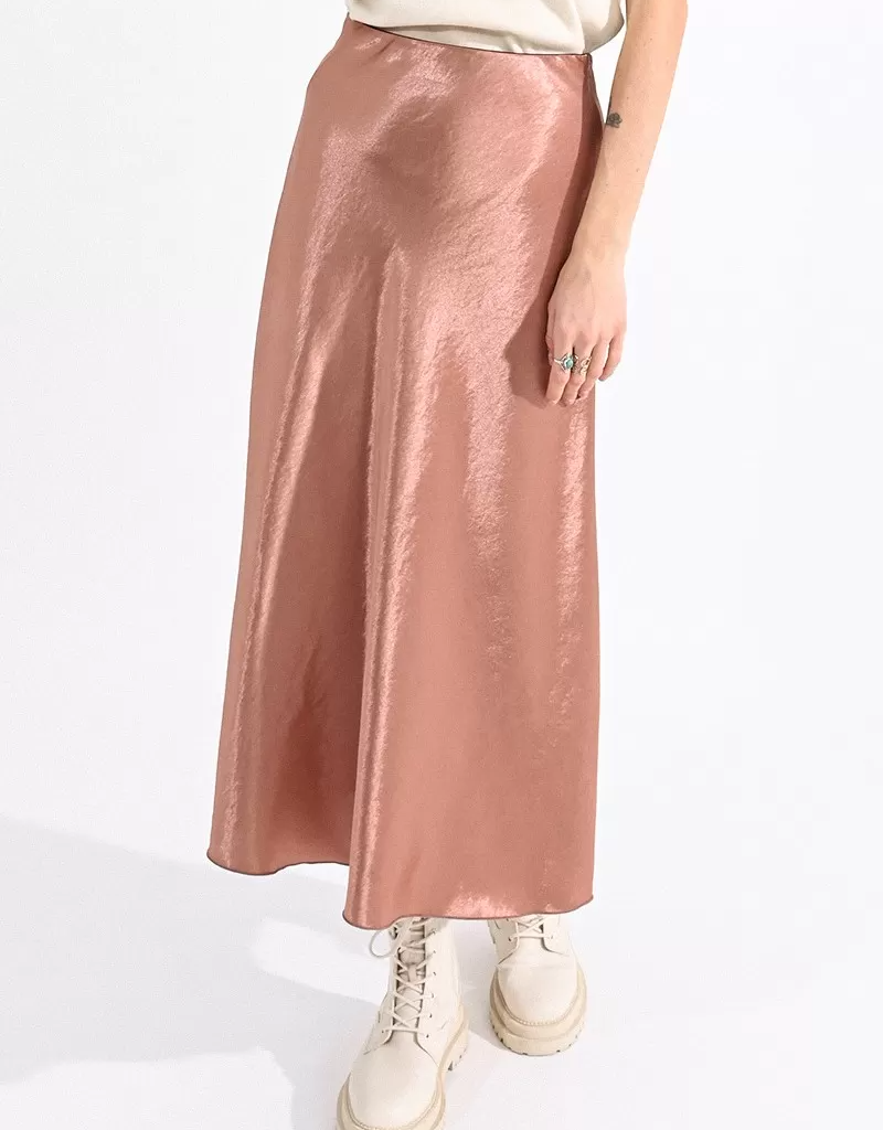 Molly Bracken Tula A-Line Satin Midi Skirt (FINAL SALE)