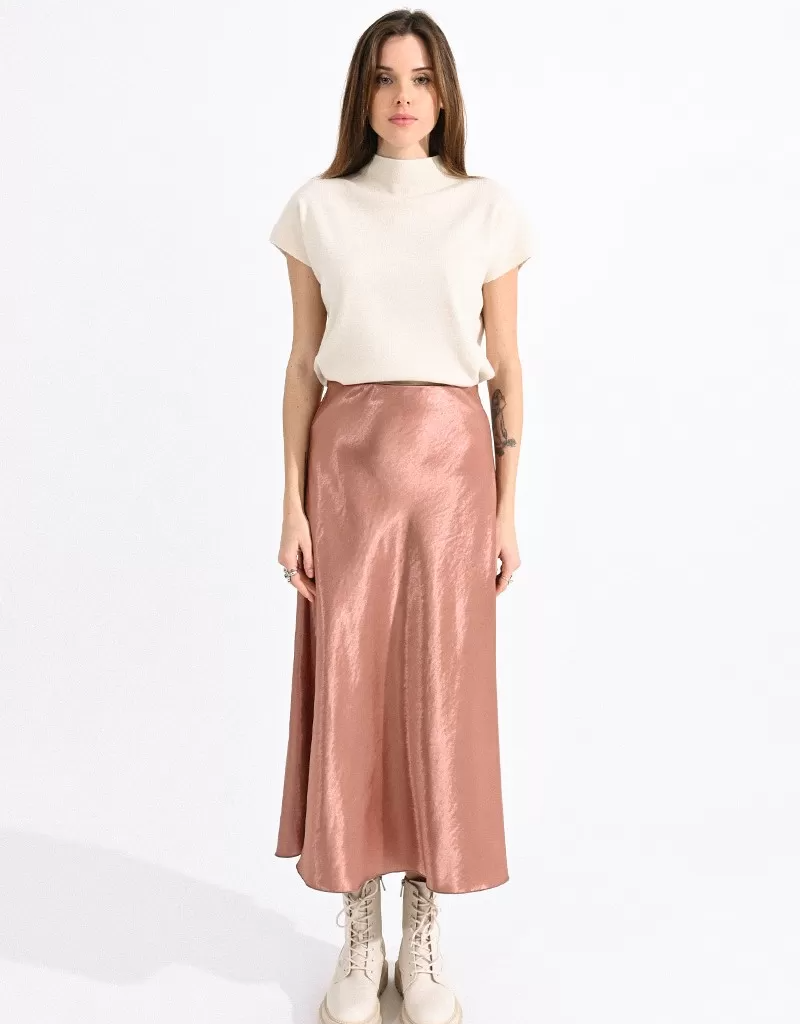 Molly Bracken Tula A-Line Satin Midi Skirt (FINAL SALE)