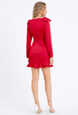 Adelyn Rae Ashley Bow Satin Mini Dress (FINAL SALE)