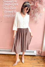 Molly Bracken Juno Metallic Midi Skirt (FINAL SALE)