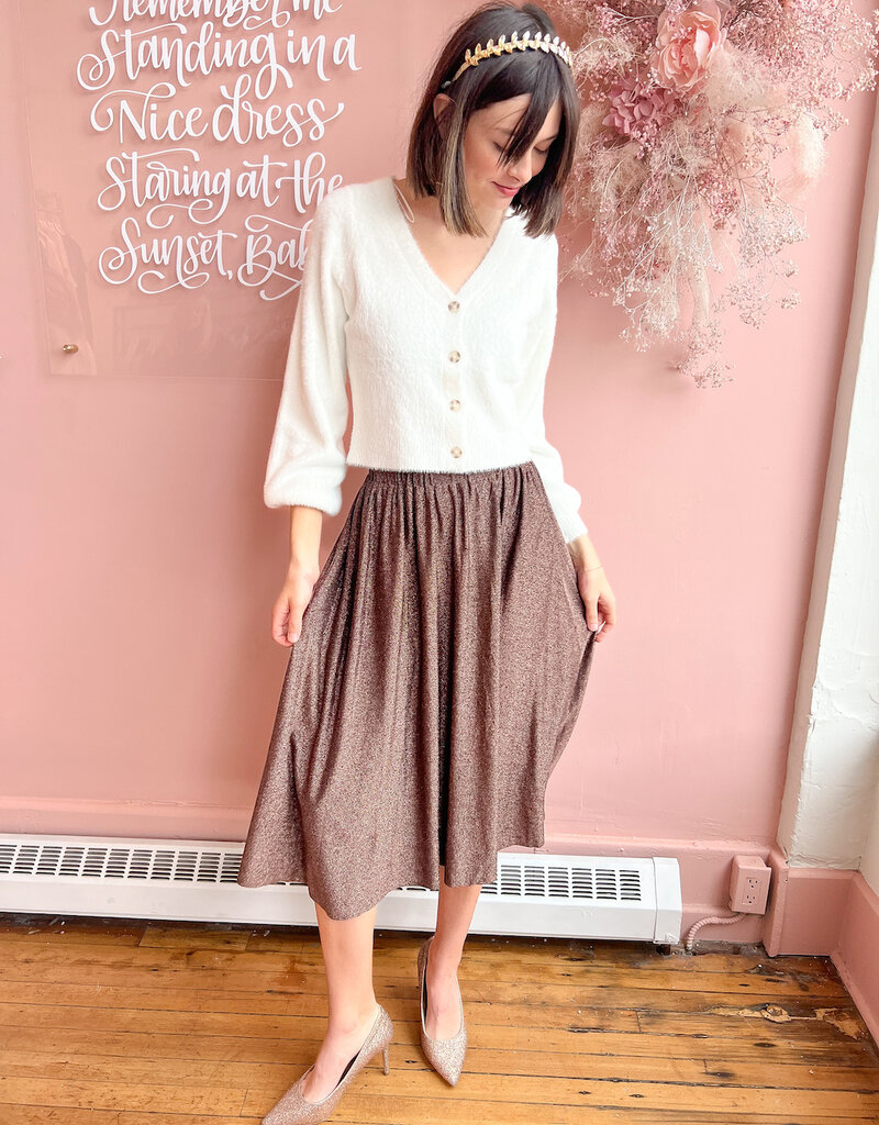 Molly Bracken Juno Metallic Midi Skirt (FINAL SALE)