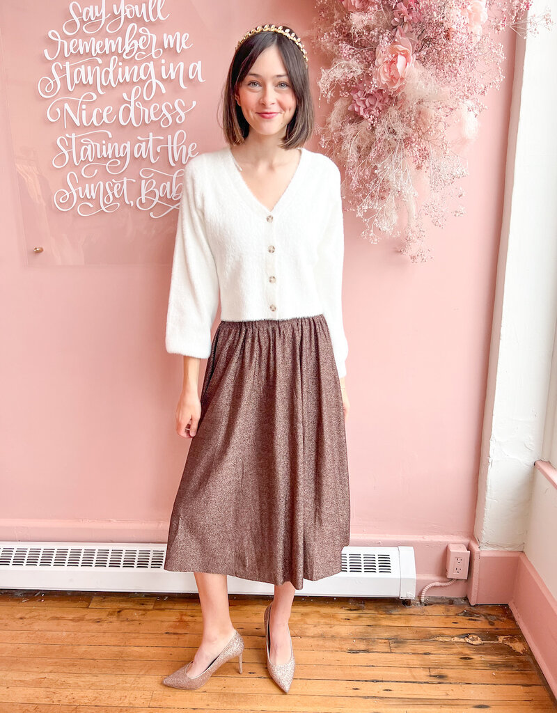 Molly Bracken Juno Metallic Midi Skirt (FINAL SALE)