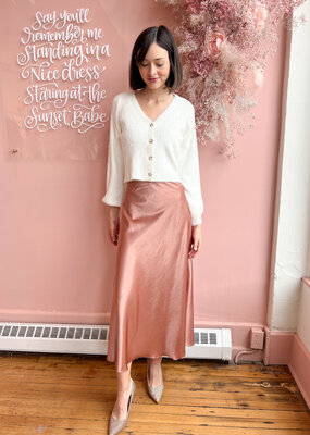 Molly Bracken Tula A-Line Satin Midi Skirt *Large & XL Left*