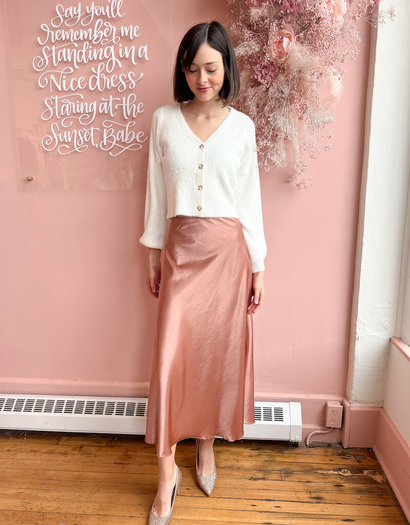 Molly Bracken Tula A-Line Satin Midi Skirt (FINAL SALE)