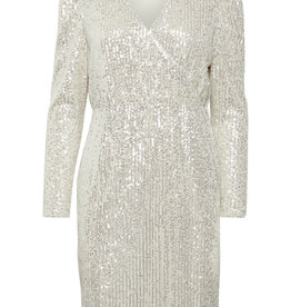 ICHI Fauci Sequin Surplice Dress
