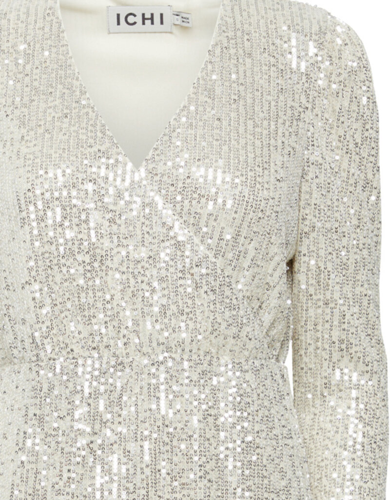 ICHI Fauci Surplice Sequin Dress