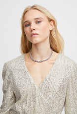 ICHI Fauci Surplice Sequin Dress