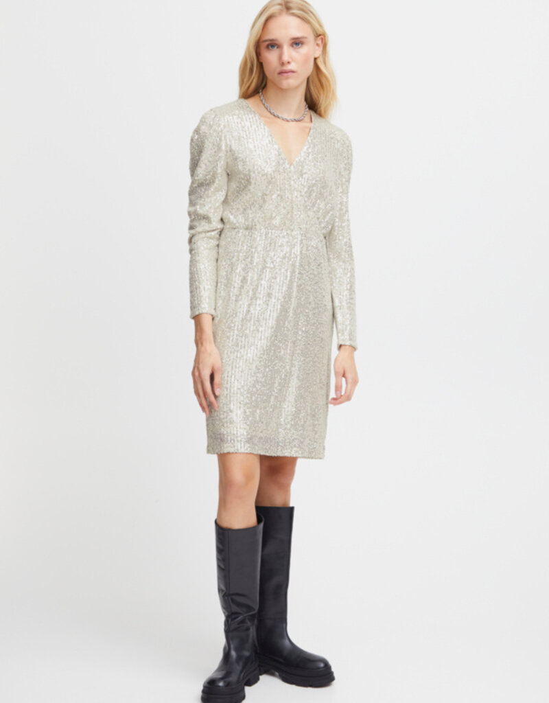 ICHI Fauci Surplice Sequin Dress