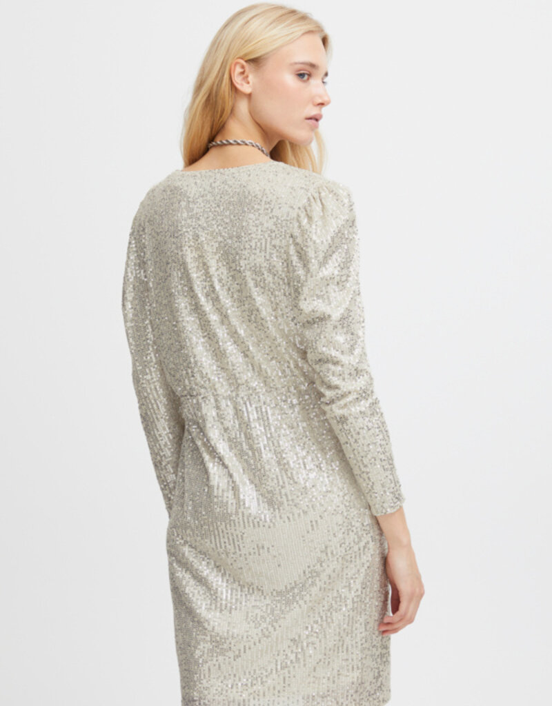 ICHI Fauci Surplice Sequin Dress