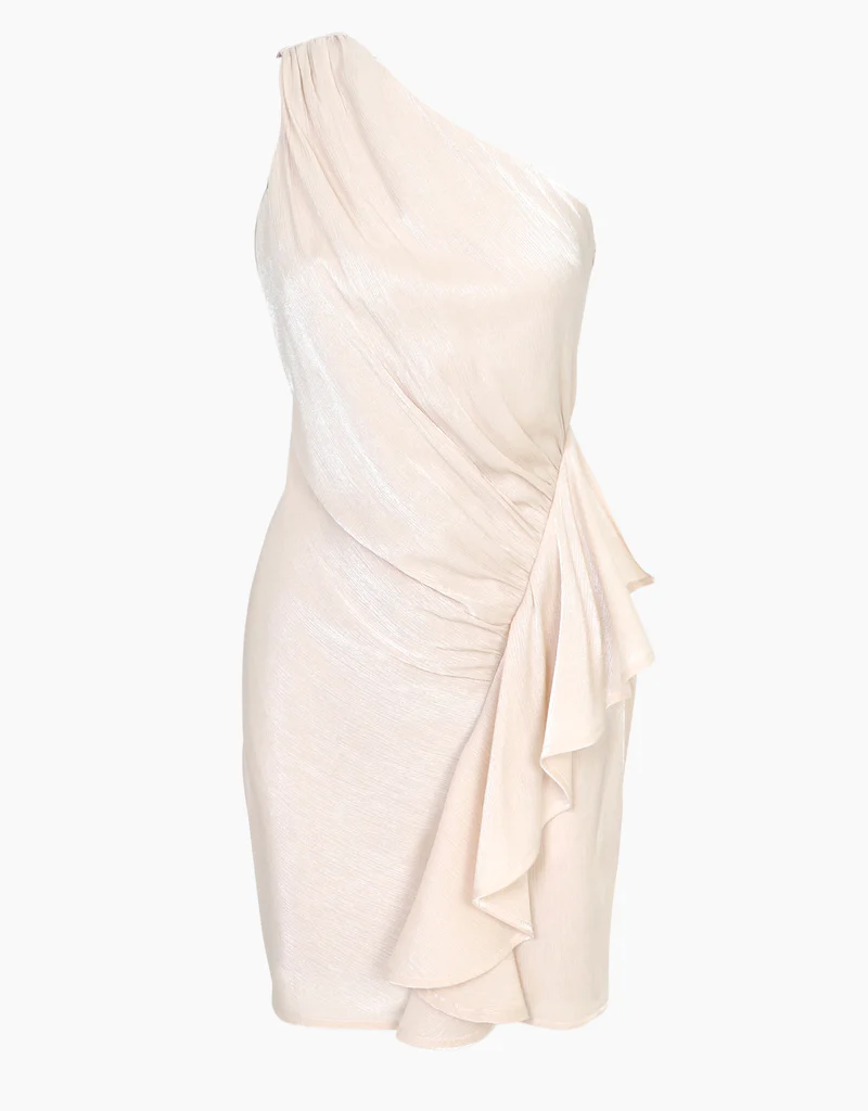 Adelyn Rae Eileen One Shoulder Ruffled Dress (FINAL SALE)
