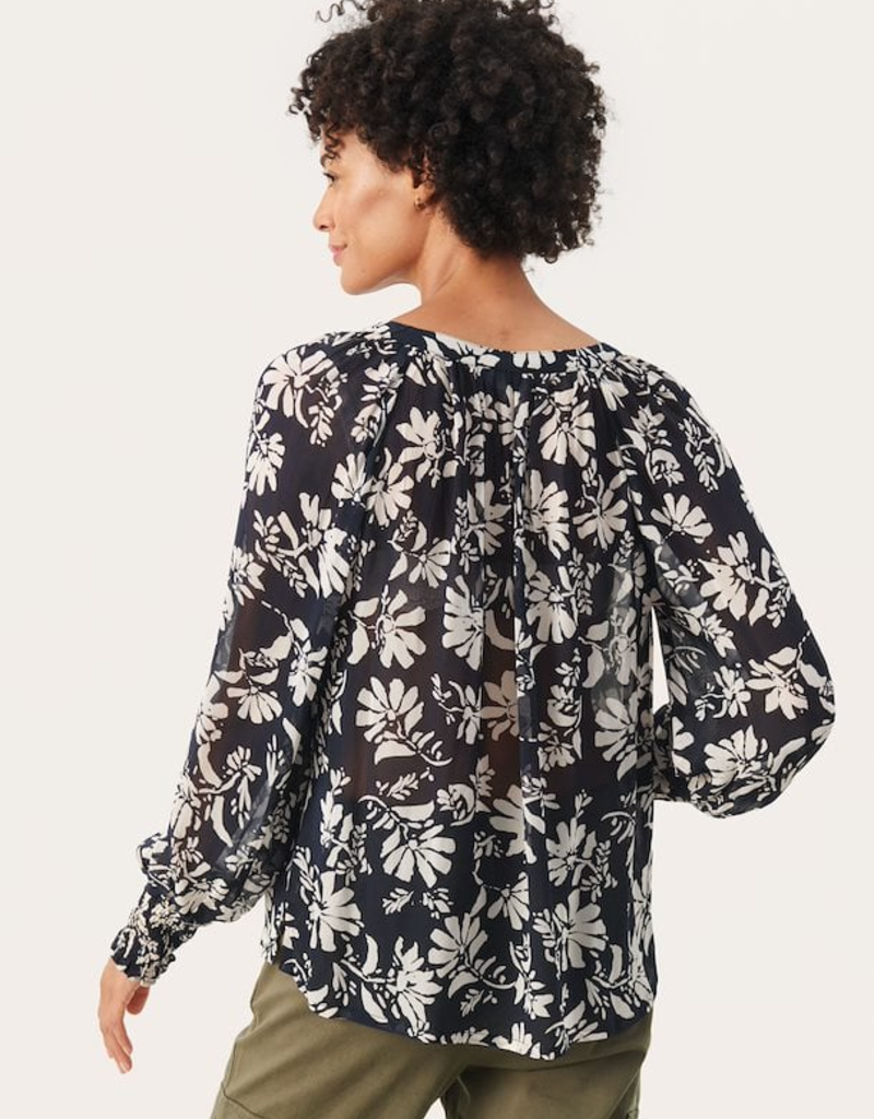 Part Two Ketta Pattern Blouse in Dark Navy