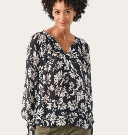 Part Two Ketta Sheer Blouse in Dark Navy *Only One Left - 16*