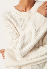Part Two Florcita Cable Knit Sweater in Whitecap Grey