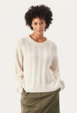Part Two Florcita Cable Knit Sweater in Whitecap Grey