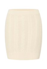 Part Two Farrah Cable Knit Skirt in Whitecap Grey
