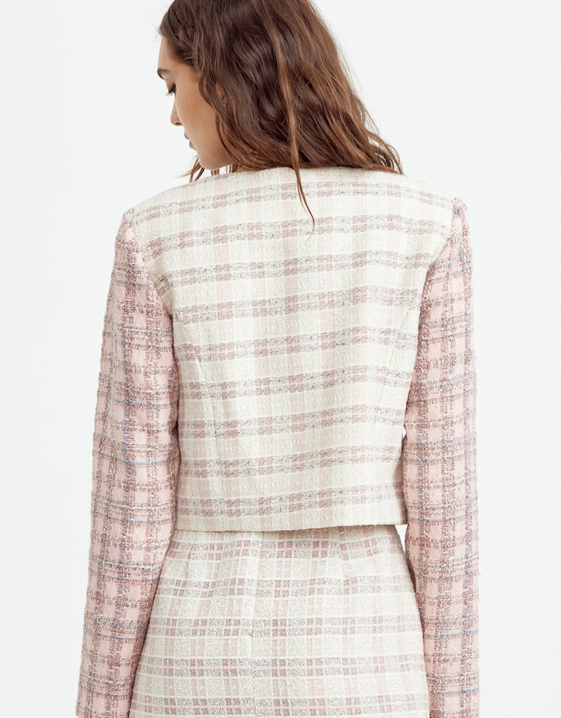 Adelyn Rae Jai Mix Tweed Cropped Jacket