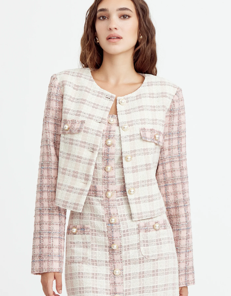 Adelyn Rae Jai Mix Tweed Cropped Jacket