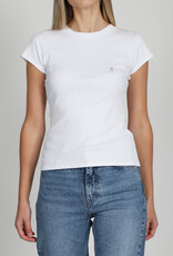 Brunette the Label Embroidered Ribbed Fitted Tee