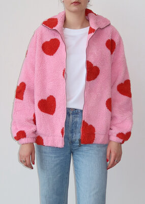 Brunette the Label Brunette the Label - All Over Heart Sherpa Jacket *Two Colours*