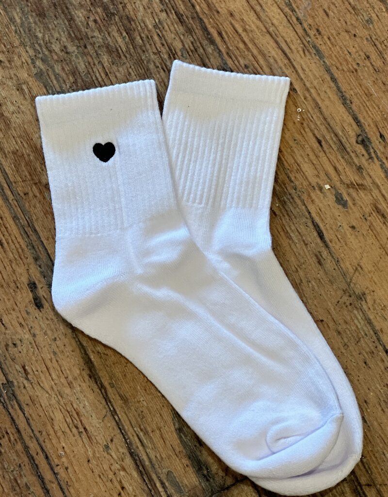 Brunette the Label Heart Sock