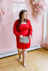 Adelyn Rae Ashley Bow Satin Mini Dress (FINAL SALE)