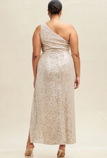 Luxxel Goddess Ring Sequin Maxi Dress