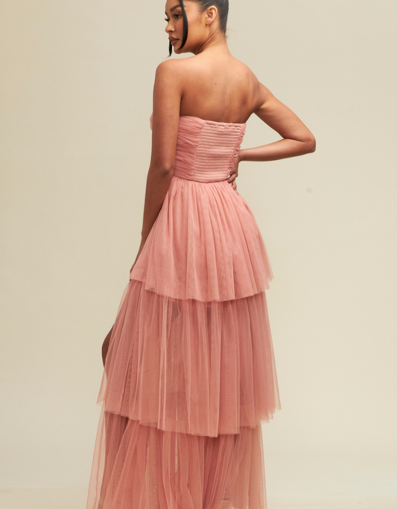Luxxel Lara Tiered Tulle Maxi Dress (FINAL SALE)