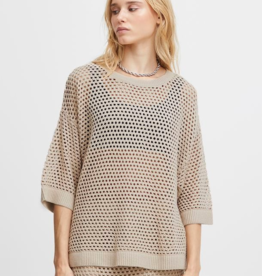 ICHI Alaine Open Knit Pullover