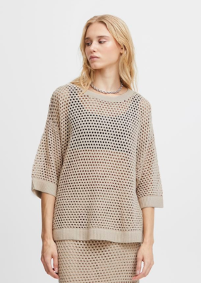 ICHI Alaine Open Knit Pullover