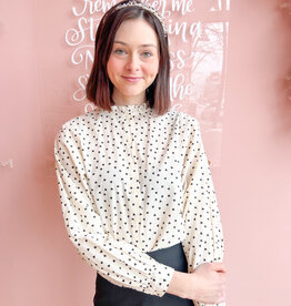 ICHI Win Heart Print Cotton Blouse *Size 8 & 10 Left*