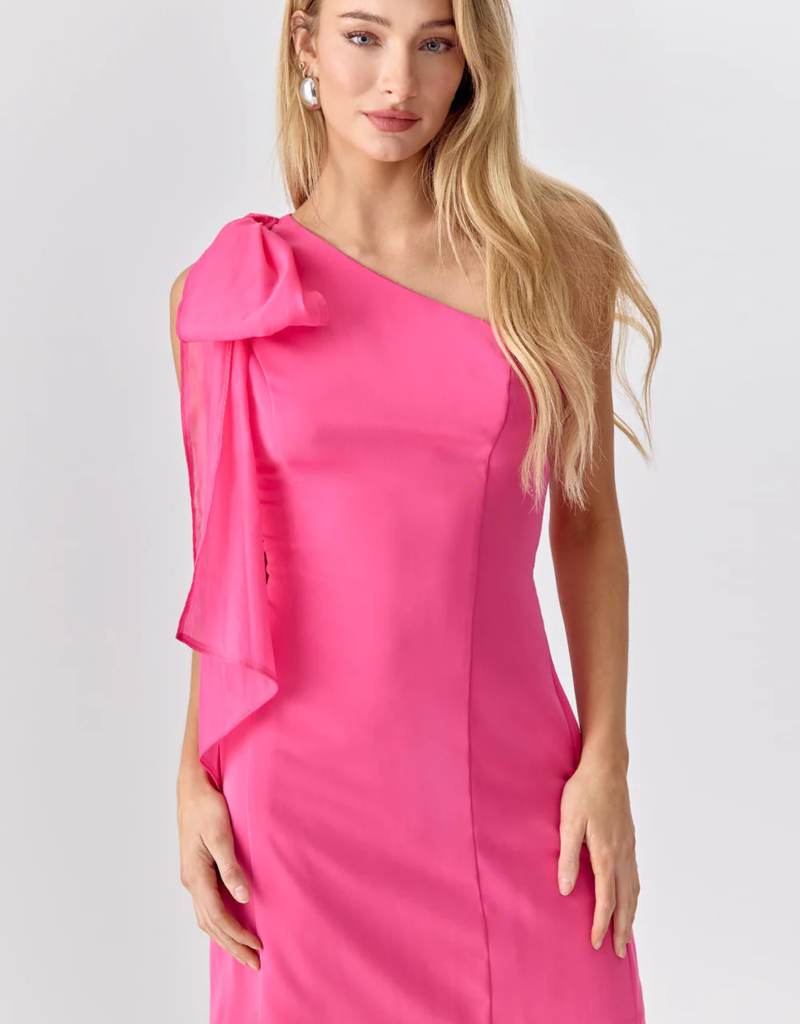 Adelyn Rae Avery One Shoulder Tie Mini Dress (FINAL SALE)