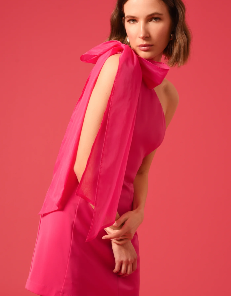 Adelyn Rae Avery One Shoulder Tie Mini Dress (FINAL SALE)