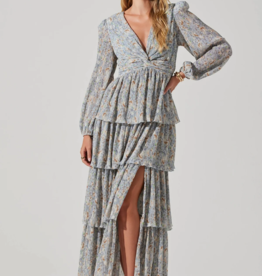 ASTR Sibylla Tiered Plisse Floral Maxi Dress  *ONLY ONE LEFT SMALL*
