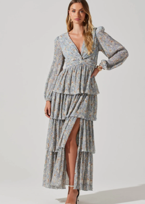 ASTR Sibylla Tiered Plisse Floral Maxi Dress  *ONLY ONE LEFT SMALL*