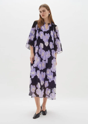InWear Hendra Long Floral Print Pleated Dress