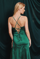 Dress Forum Intention Satin Laced-Back Maxi Dress