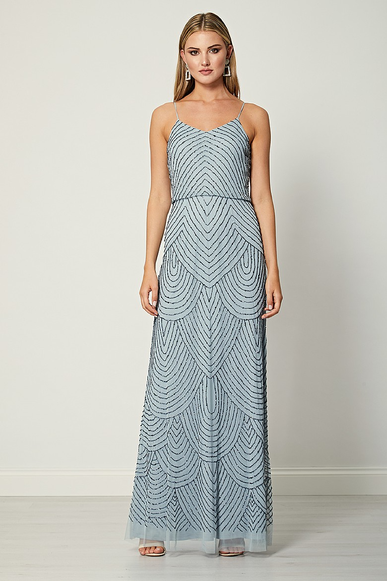 Ariel Scallop Beaded Gown Adorn Boutique
