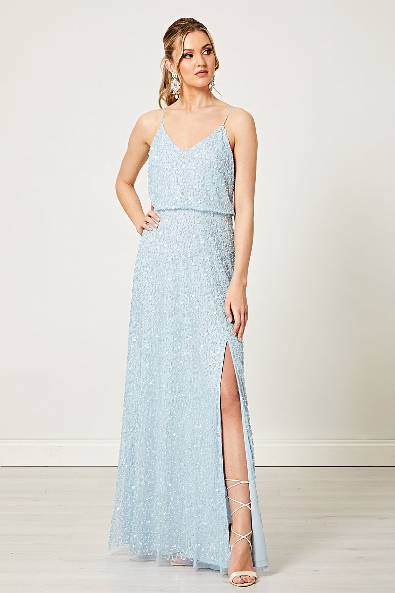 Angeleye embellished maxi dress pink hotsell