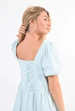 Molly Bracken Erica Striped Mini Dress in Turquoise