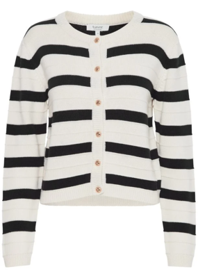 B.Young Mocca Striped Cardigan